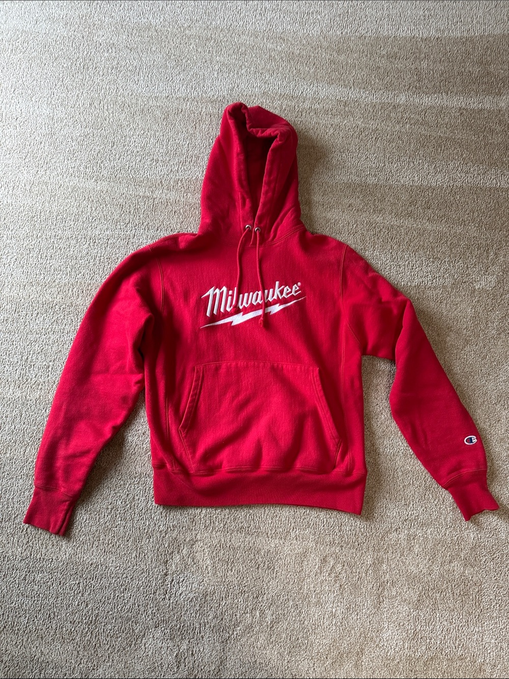 Champion Red Milwaukee Tool Pullover Hoodie